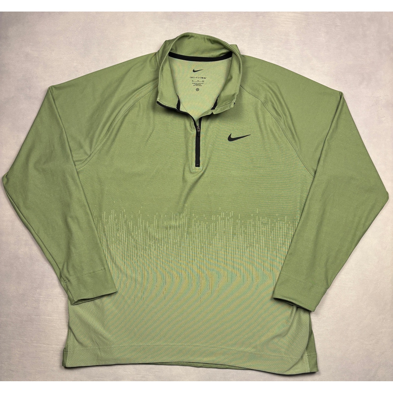 Nike Dri-Fit Adv Tour Mens Golf 1/4 Zip Pullover Oil Green Fd5833-386 Xl